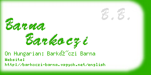 barna barkoczi business card